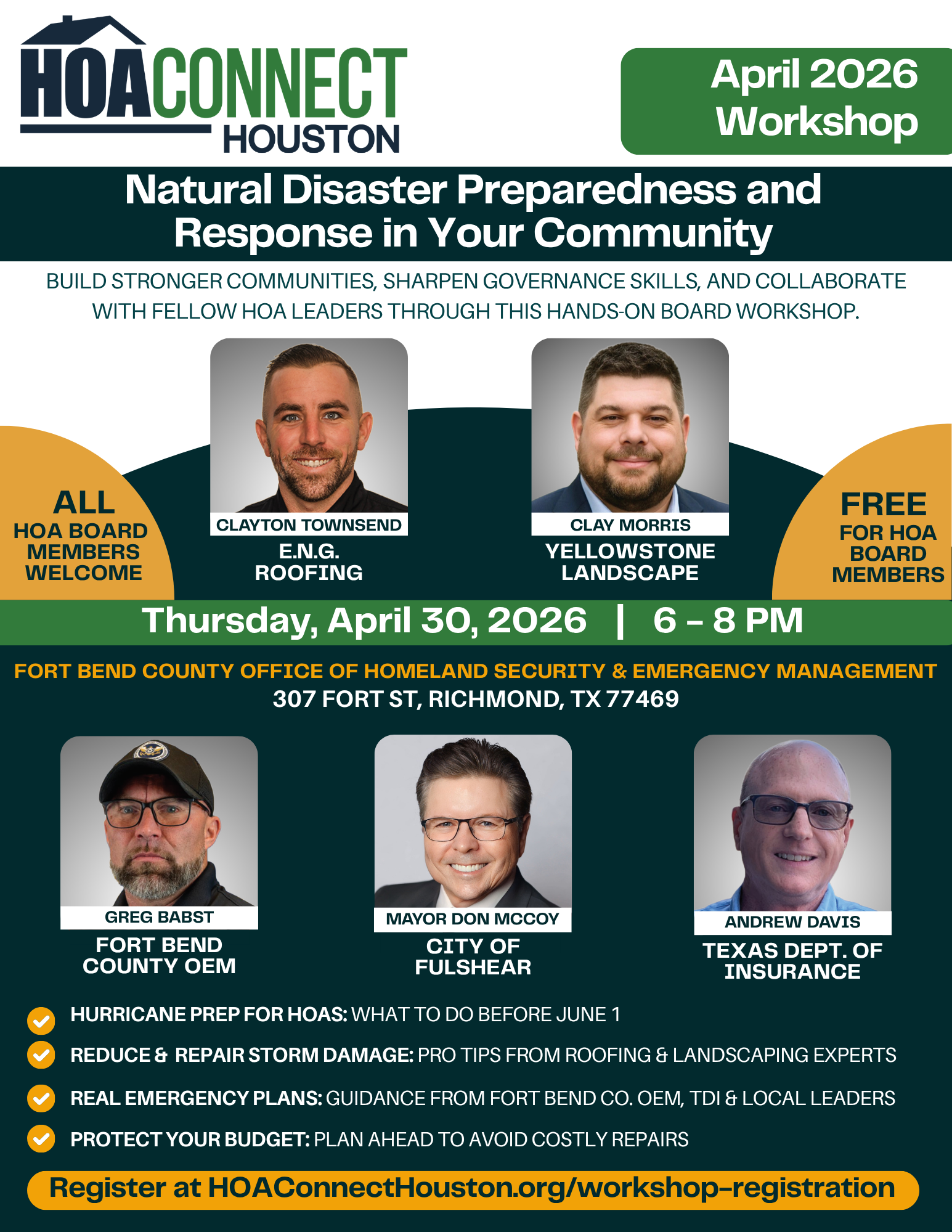 April Workshop Reminder