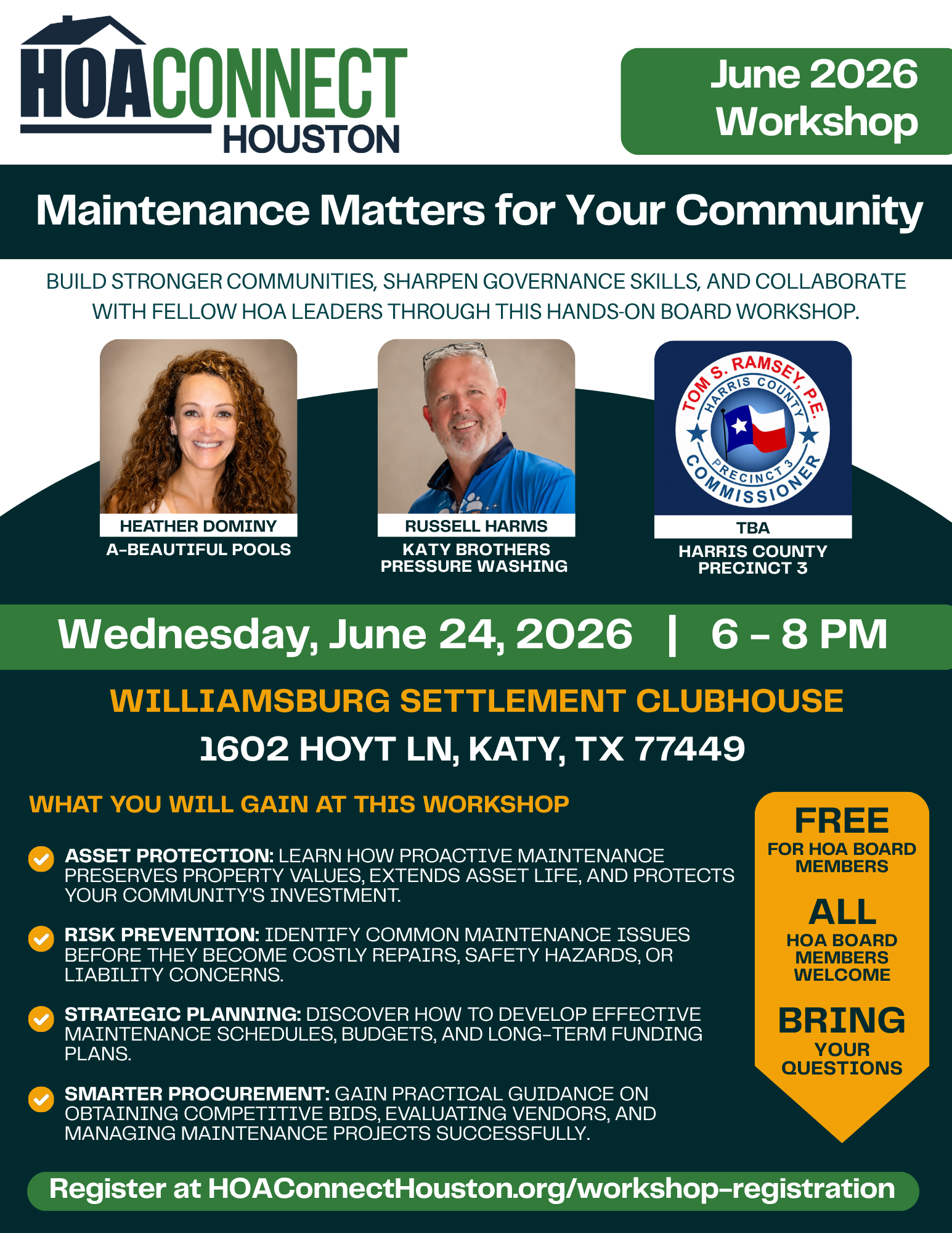 June 2026 Workshop Reminder